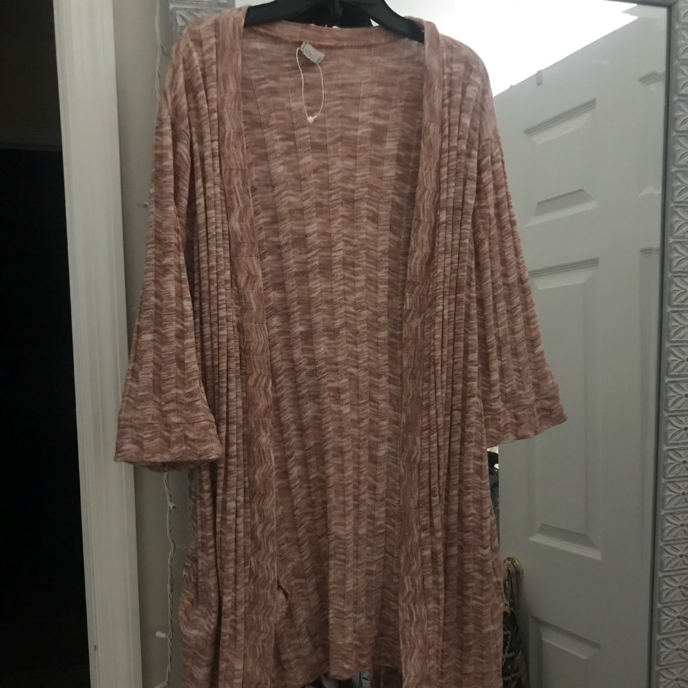 Zara Pink-White cardigan white pockets